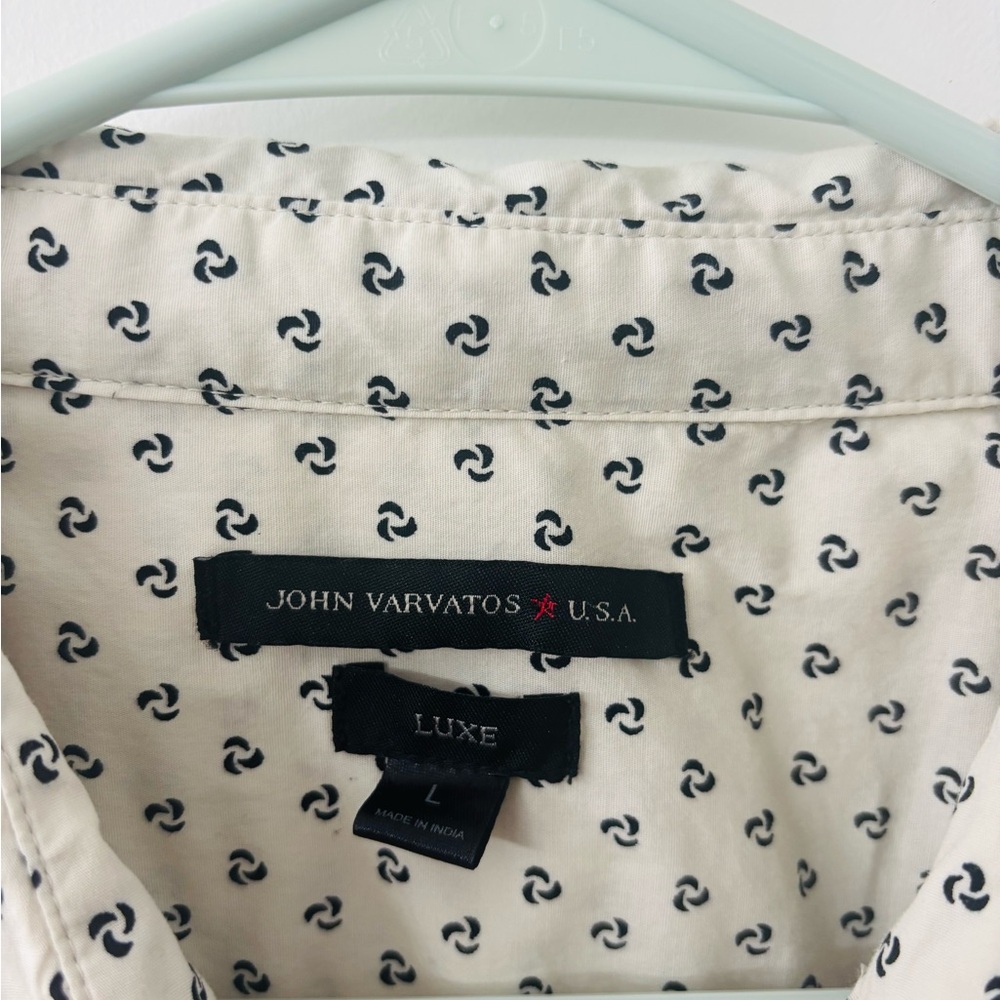 John Varvatos Cream and Black Patterned Shirt - Picture 5 of 7